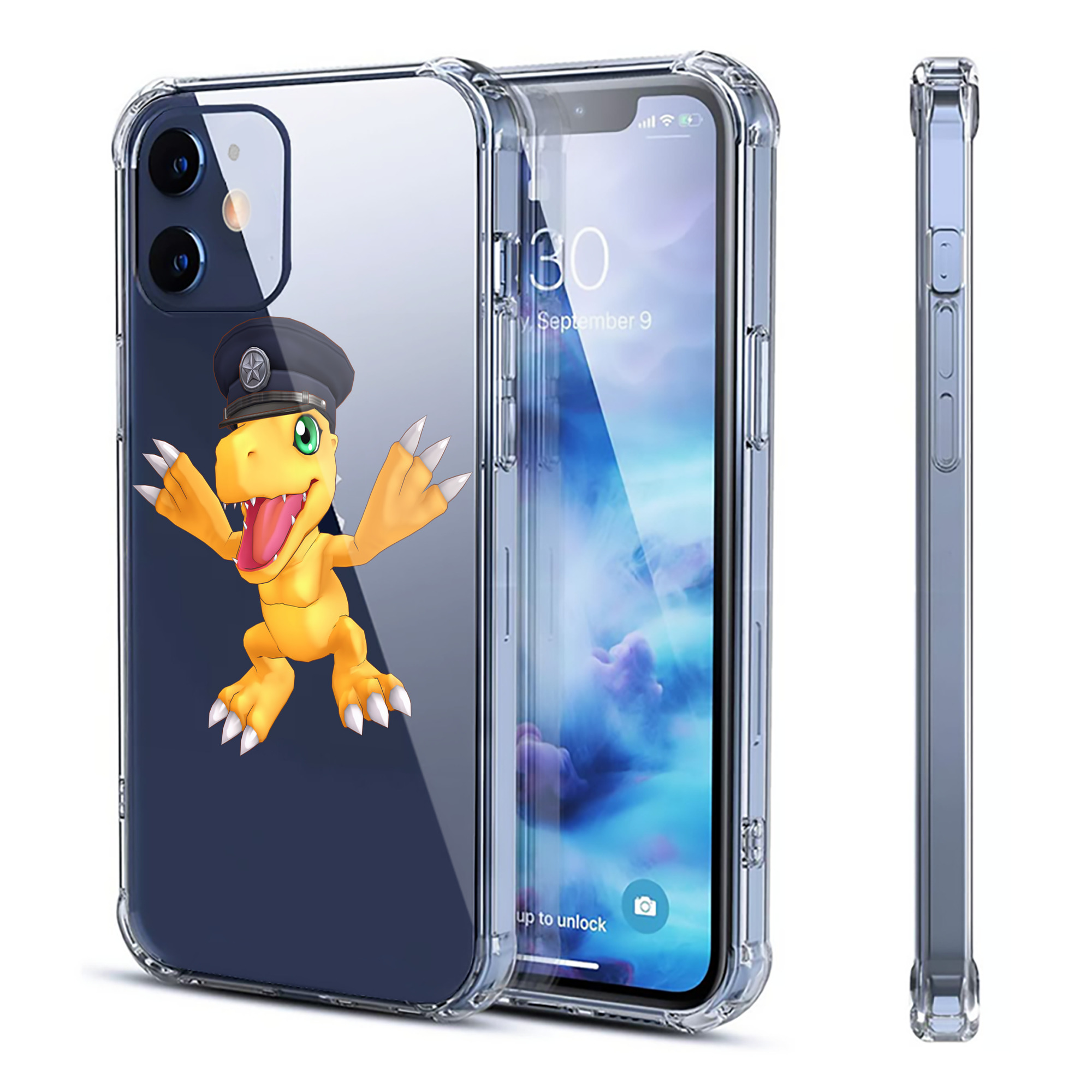 （画像用） Digimon デジタルモンスター/デジモン 【iPhone 12シリーズ対応】透明スマホケース（クリアソフトケース）